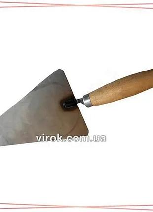 Кельма мулярская треугольная узкая с металлическим наконечником 190 мм virok инструмент для кладки sku_13v105