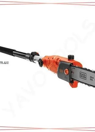 Цепная пила на штанге black+decker p=800 вт шина 25 см макс высота 2,44 м для ухода за деревьями sku_ps7525-qs