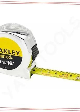 Рулетка stanley powerlock 5м 19мм измерительная лента для строительных работ инструмент для замеров sku_0-33-553