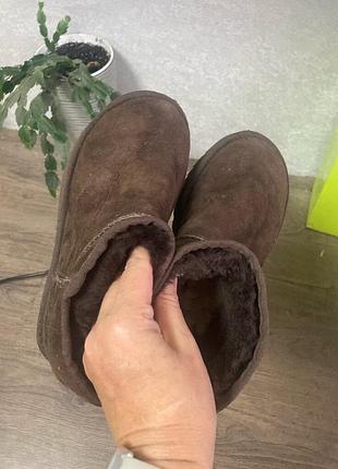 Шкіряні теплі шоколадні🍡 мякусенькі уггі р 35/22 см ugg угг