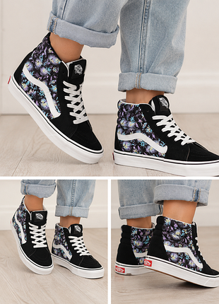 Високі кеди унісекс vans sk8-hi  paradise floral (black/true white) 38