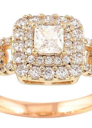 Каблучка позолота 18k «інкрустація цирконієм» (258717) р.18.5 тм xuping