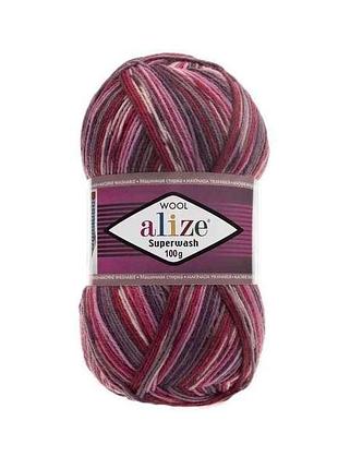 Пряжа superwash comfort арт.2698 5шт/уп меланж 25% полиамид 75% шерсть 100г 420м тм alize
