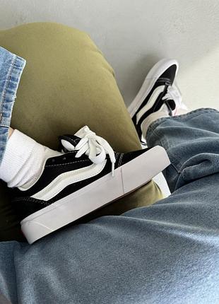 Кеди жіночі vans knu skool platform black/white 5