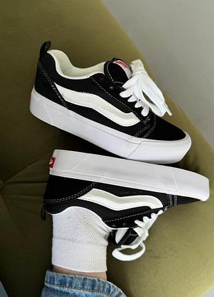 Кеди жіночі vans knu skool platform black/white 7