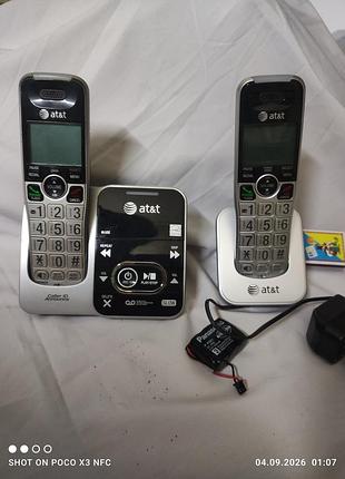 Радиотелефон at&t dect 6.0 (комплект: база, 2 трубки, автоответчик)