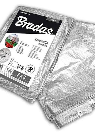 Тент 3х5м срібний 120гр/м2 посилений silver pl1203/5 тм bradas
