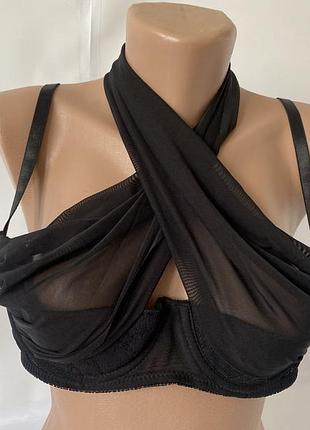 Жіночий чорний еротичний бюстгальтер від бренду baci lingerie з вишуканим і спокусливим дизайном; qs; черный бюстгальтер на косточках от baci lingerie