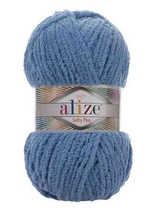 Пряжа softy plus 374 5шт/уп джинс 100% микрополиэстер 100г 120м тм alize