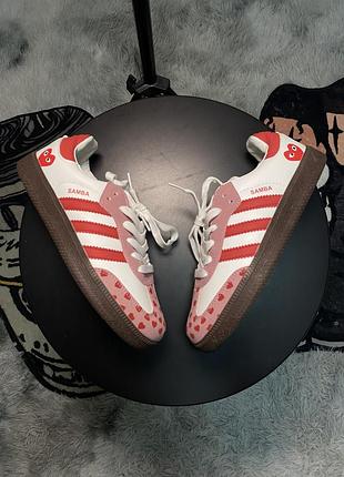 Adidas samba x comme des garçons play white pink, розмір 40