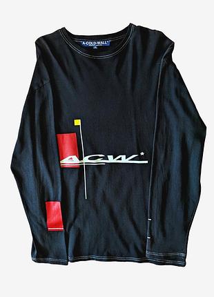 Лонгслів a-cold-wall* black long sleeve tee with geometric graphic print