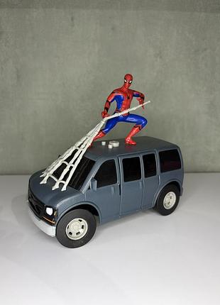 Інтерактивна машинка marvel spider-man з фігуркою людини-павука (звукові ефекти, рух) toy state оригінал