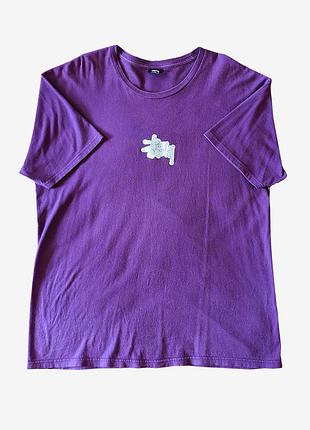 Футболка stussy purple cotton glitter logo tee