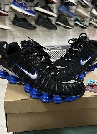 Чоловічі кросівки nike shox tl оригінал спортивні для тренувань залу повсякденні чорно сині на осінь весну бу трендові 45 р сітка молодіжні