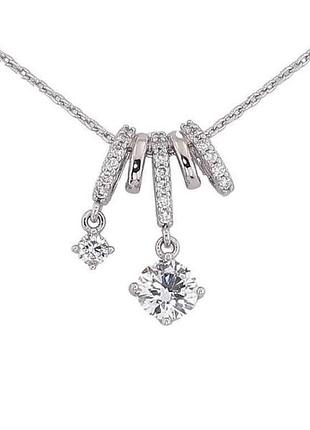 Пидвига на цепочке родий узор с кристаллами 45-50см*1мм арт.306908 тм xuping