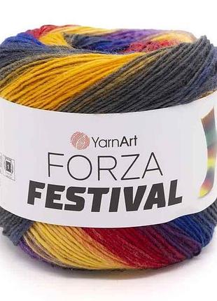 Пряжа forza festival 75% шерсть 25% полиамид 420м 100г 4шт/уп арт.2909 тм yarnart
