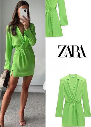 Роскошное яркое платье на запах размер с zara платье рубашка размер с zara