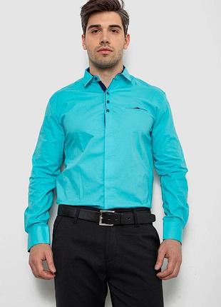 Рубашка мужская, цвет бирюзовый, 214r7158 xxl, 52, xxl