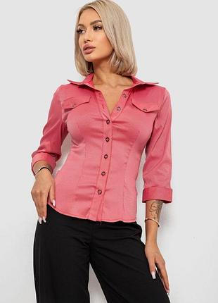Рубашка классическая в полоску, цвет коралловый, 230r643