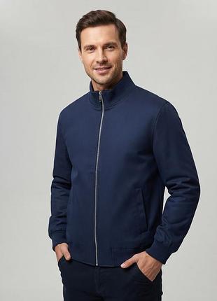 Мужской стильный бомбер primark под замшу, темно-синий, размер s, m