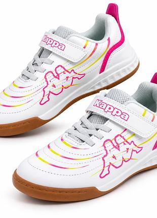 Детские кроссовки для девочки kappa kf7005 белые/розовые р. 34 (21,7 см)