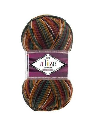 Пряжа superwash comfort арт.4447 5шт/уп меланж 25% поліамід 75% вовна 100г 420м тм alize