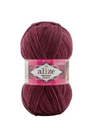 Пряжа superwash comfort арт.8035 5шт/уп меланж 25% поліамід 75% вовна 100г 420м тм alize
