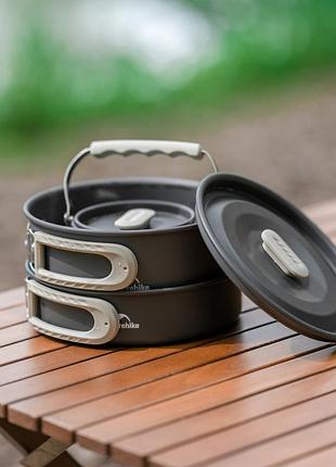 Сковорода туристическая naturehike cnk2450cf010 17.5 см алюминиевая со складной бакелитовой ручкой