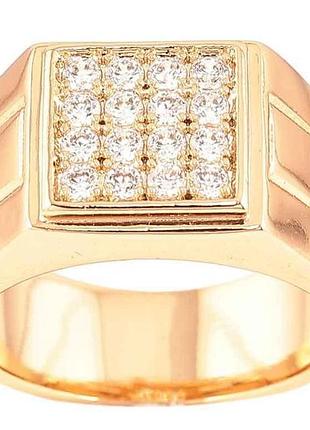 Перстень позолота 18k інкрустація цирконієм» (261122) р.19 тм xuping