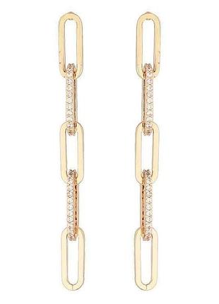 Серьги пусеты позолота 18k «подвески с кристаллами» 288617 тм xuping