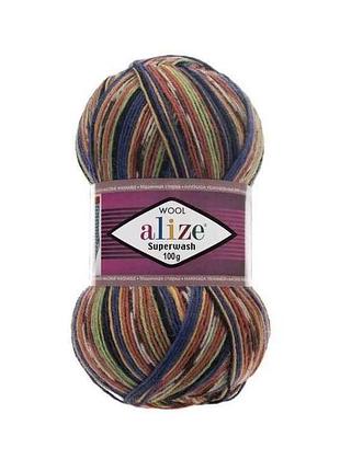 Пряжа superwash comfort арт.2701 5шт/уп меланж 25% поліамід 75% вовна 100г 420м тм alize
