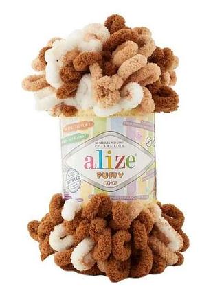 Пряжа puffy color 6398 5шт/уп 100% мікрополіестр 100г 9м тм alize