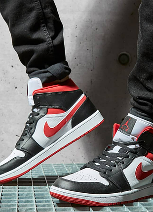 Nike air jordan 1 mid «metallic red’ оригинальные кроссовки