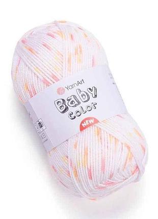 Пряжа baby color молочный 100% акрил 150м 50г 5шт/уп 215 тм yarnart