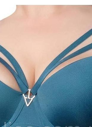 Бюстгальтер пуш-ап 70с з портупеєю  kaur's laurel морська хвиля  бюстик на поролоні