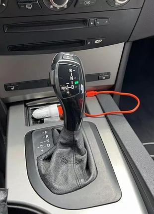 Ручка переключения передач, селектор акпп bmw 3 series e46 5 series e60 e61 e63 e64 с led-дисплеем колір чорний