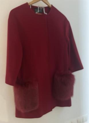 Пальто жіноче heresis бордове з вовни superfine wool