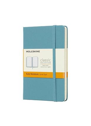 Блокнот moleskine classic карманный, линейка океанский синий (mm710b35)