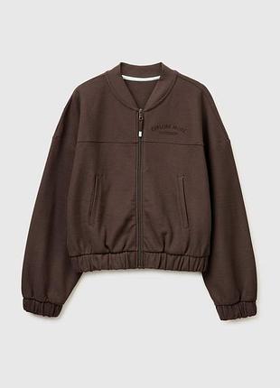 Женская коричневая прямая толстовка benetton