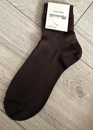 Нові шкарпетки madewell ankle socks шоколадні one size
