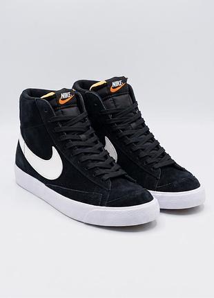 Чорні замшеві кросівки nike blazer mid '77 оригінал