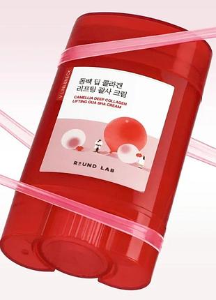 Ліфтинг-крем гуаша для обличчя з колагеном round lab camellia deep collagen lifting gua sha cream 60 ml