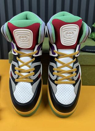 Gucci basket gg sneaker monogram multicolor высокие мужские кроссовки оригинал 42 eur 2