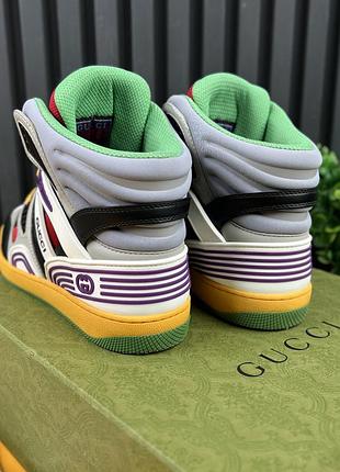 Gucci basket gg sneaker monogram multicolor высокие мужские кроссовки оригинал 42 eur 6