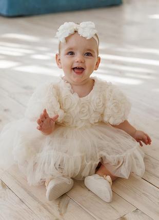 Святкова сукня на 1 рік + пінетки + повʼязка на голову