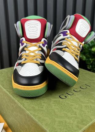 Gucci basket gg sneaker monogram multicolor высокие мужские кроссовки оригинал 42 eur 4