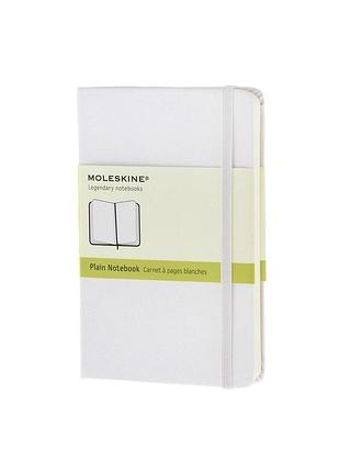 Записная книжка moleskine classic карманная, нелинованная белая (qp012wh)