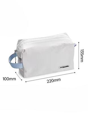 Дорожня косметичка naturehike cnk2450xb024 l сіра, поліамід, водонепроникна, з ручкою