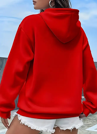 Яркое красное худи oversize ❤️ 4
