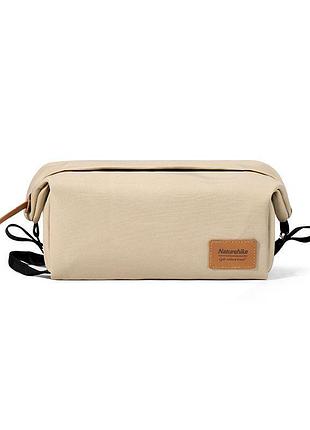 Косметичка naturehike nh21lx001 бежевая, туристическая, водонепроницаемая, полиэстер/хлопок, 3 л, 10x13x23 см